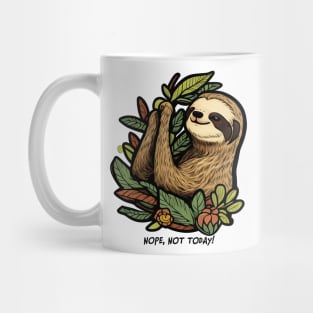 Cartoon image of a cute sloth on a tree Mug